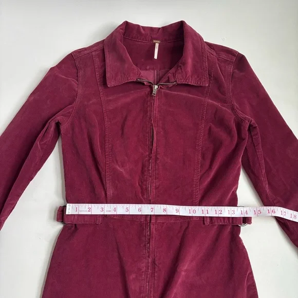 Free People Take Me Out Corduroy Jumpsuit Mulberry Size 4 - Picture 12 of 15